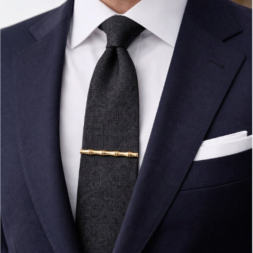 Vintage Estate 14K Gold 12g Bamboo Tie Bar Tie Clip 2.25in Money Clip